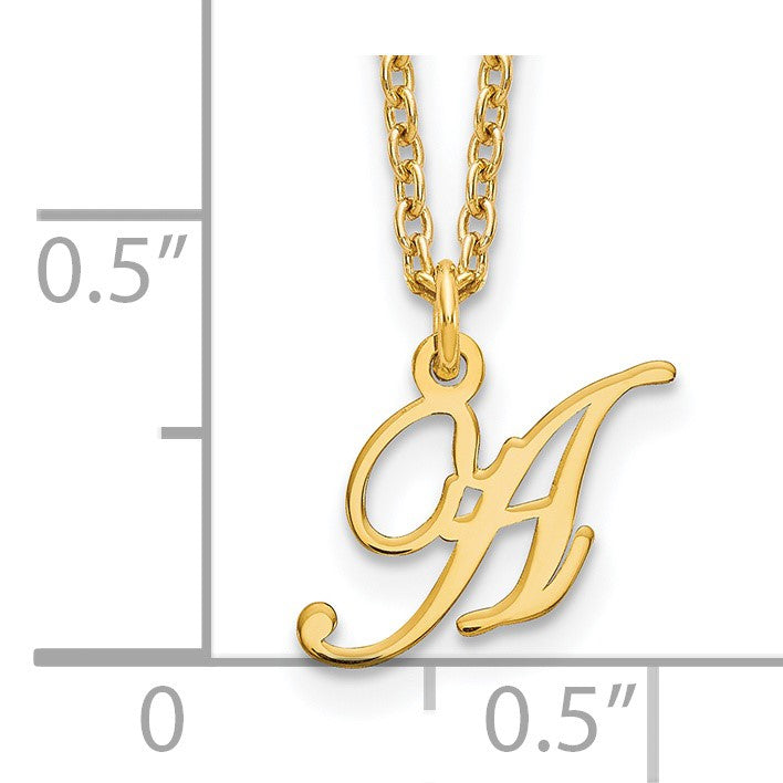 Sterling Silver Gold-plated Letter A Initial Necklace