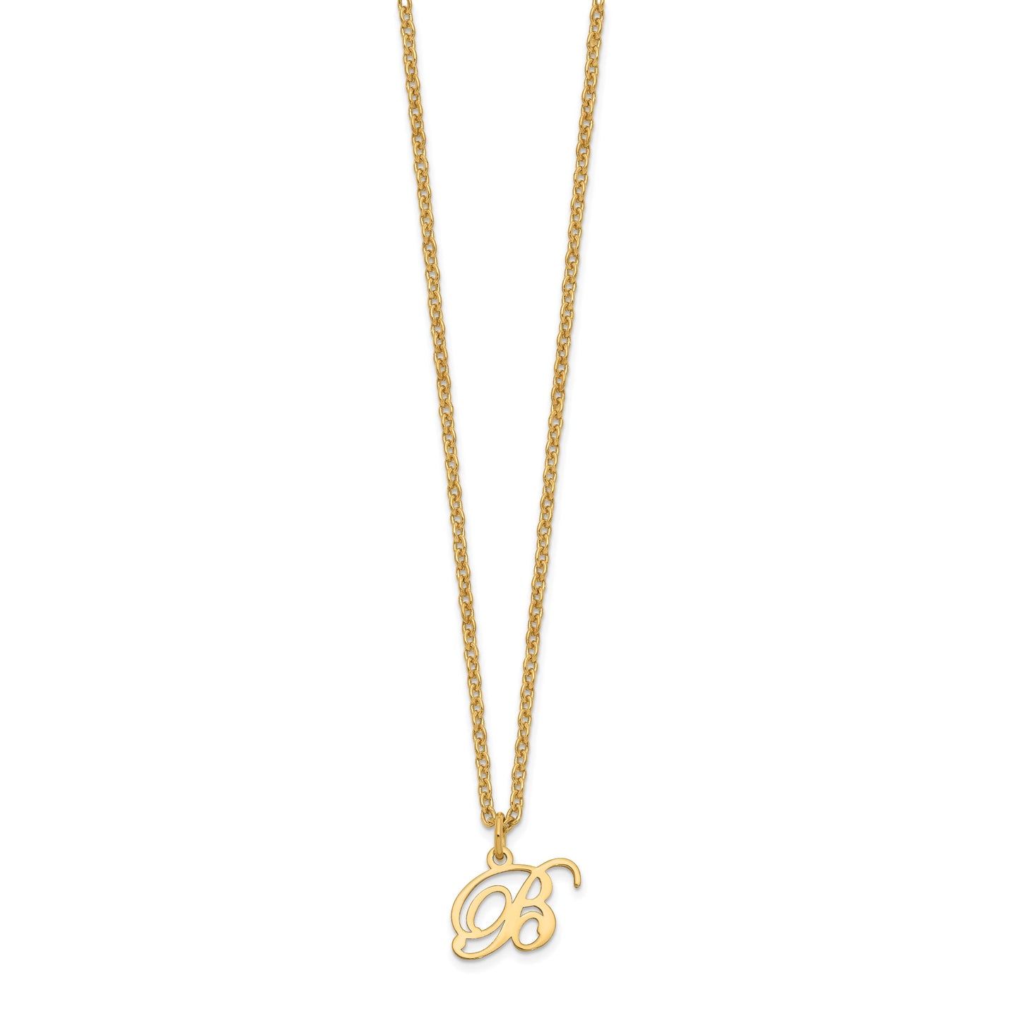 Sterling Silver Gold-plated Letter B Initial Necklace