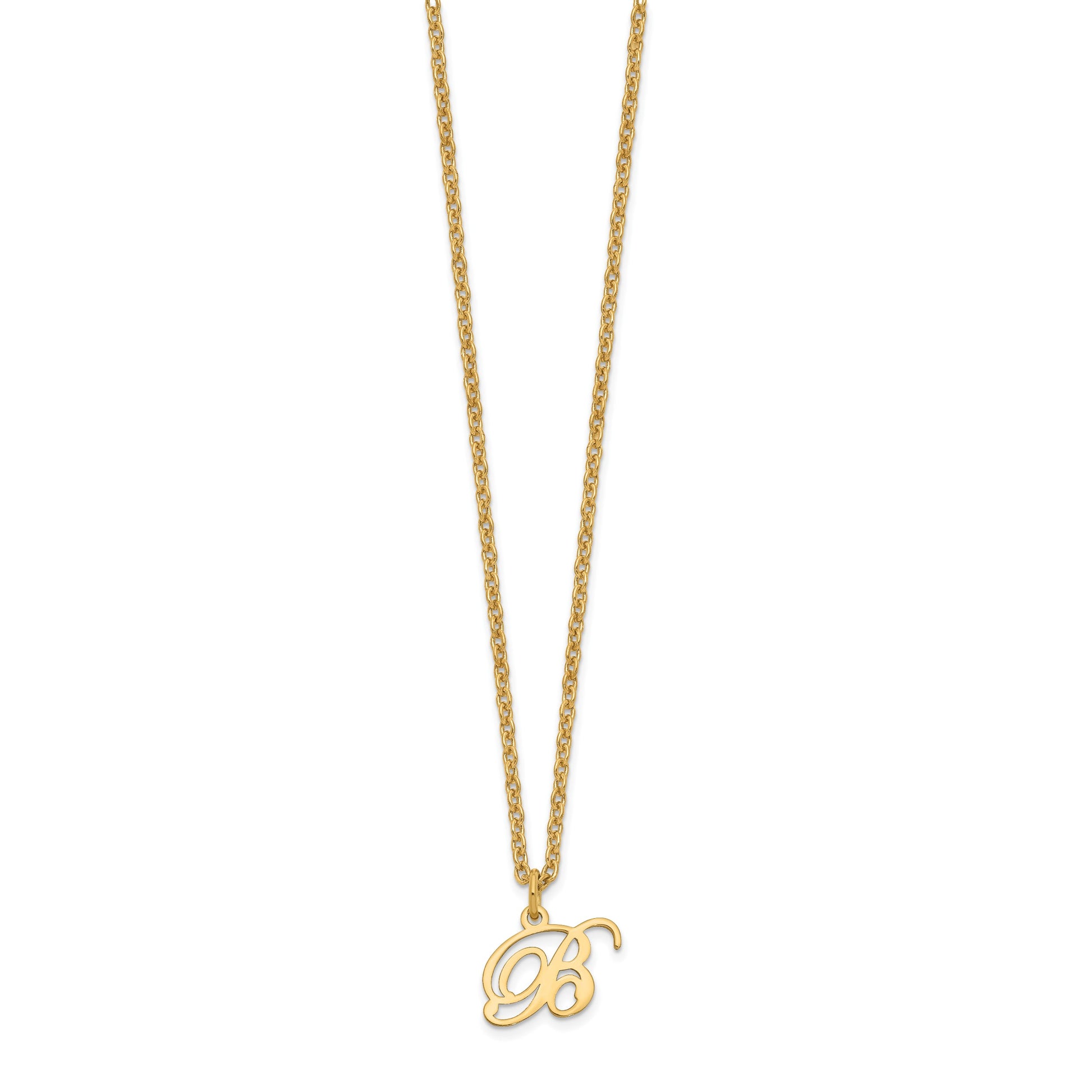Sterling Silver Gold-plated Letter B Initial Necklace
