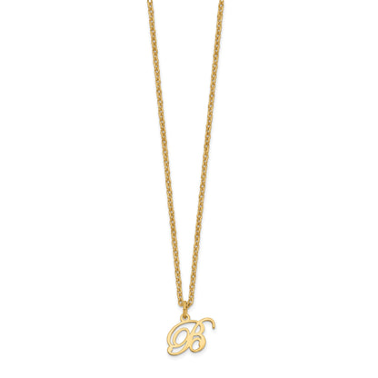 Sterling Silver Gold-plated Letter B Initial Necklace