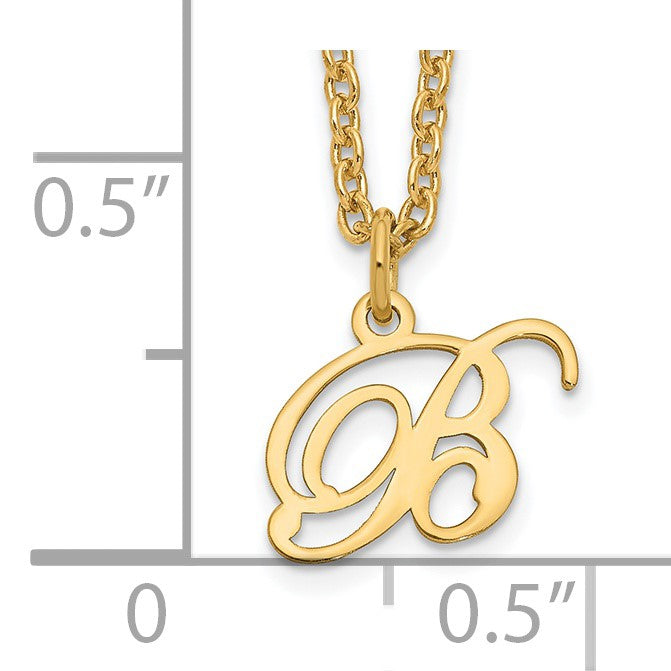 Sterling Silver Gold-plated Letter B Initial Necklace