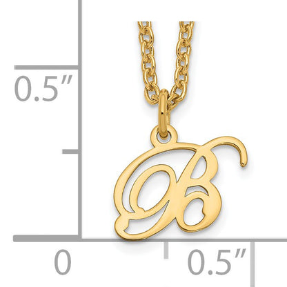 Sterling Silver Gold-plated Letter B Initial Necklace