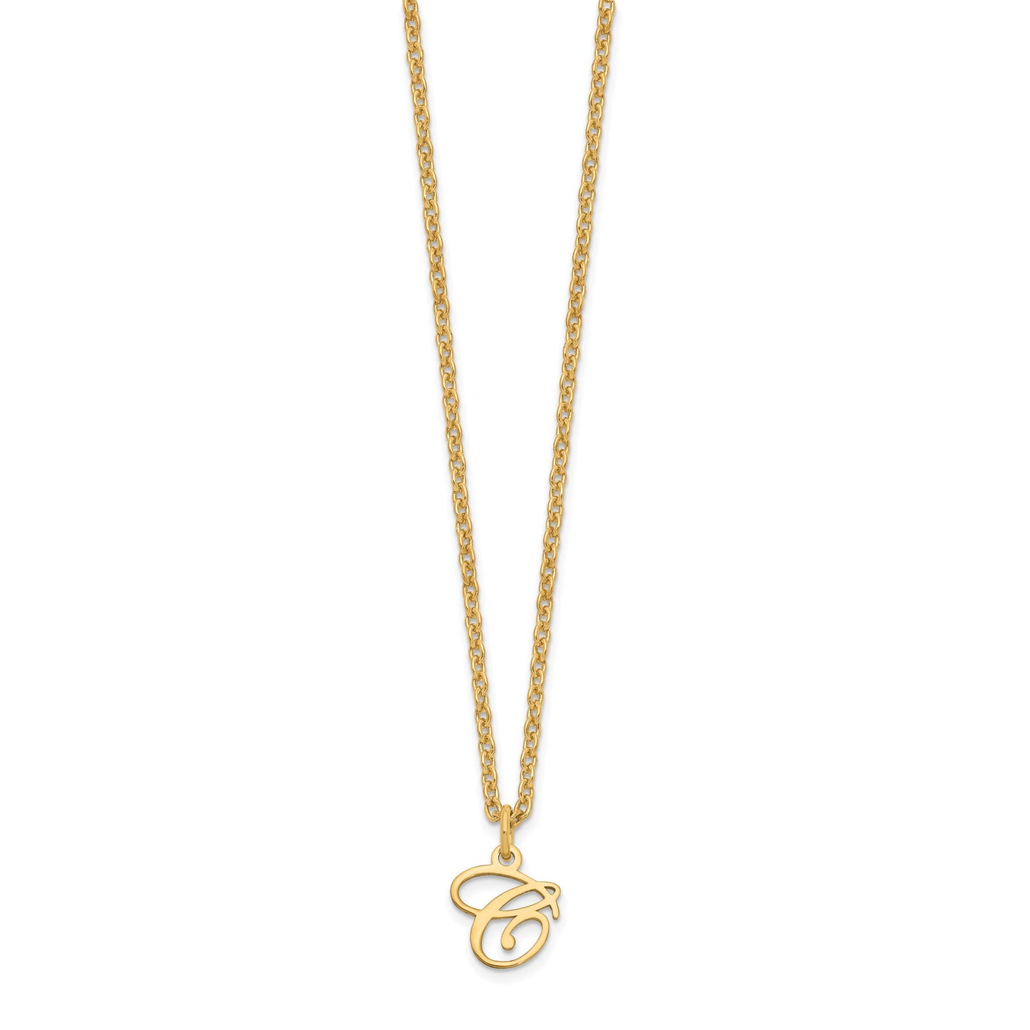 Sterling Silver Gold-plated Letter C Initial Necklace