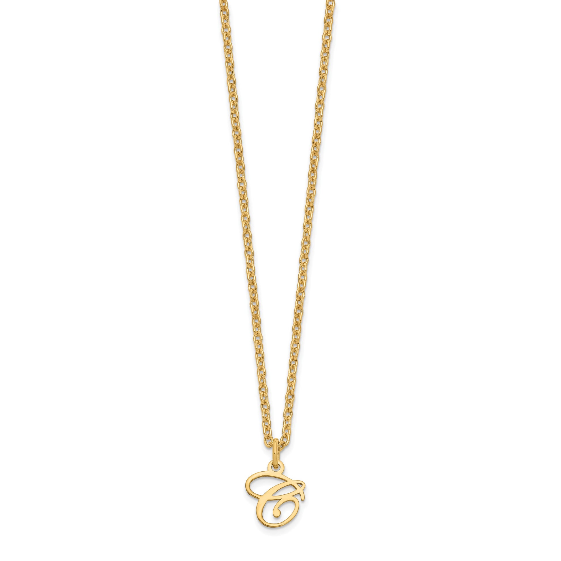 Sterling Silver Gold-plated Letter C Initial Necklace