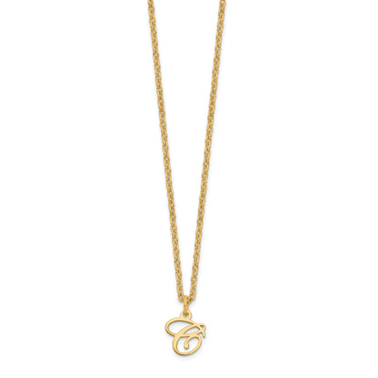 Sterling Silver Gold-plated Letter C Initial Necklace