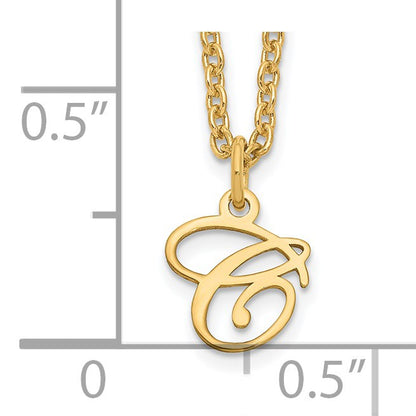 Sterling Silver Gold-plated Letter C Initial Necklace