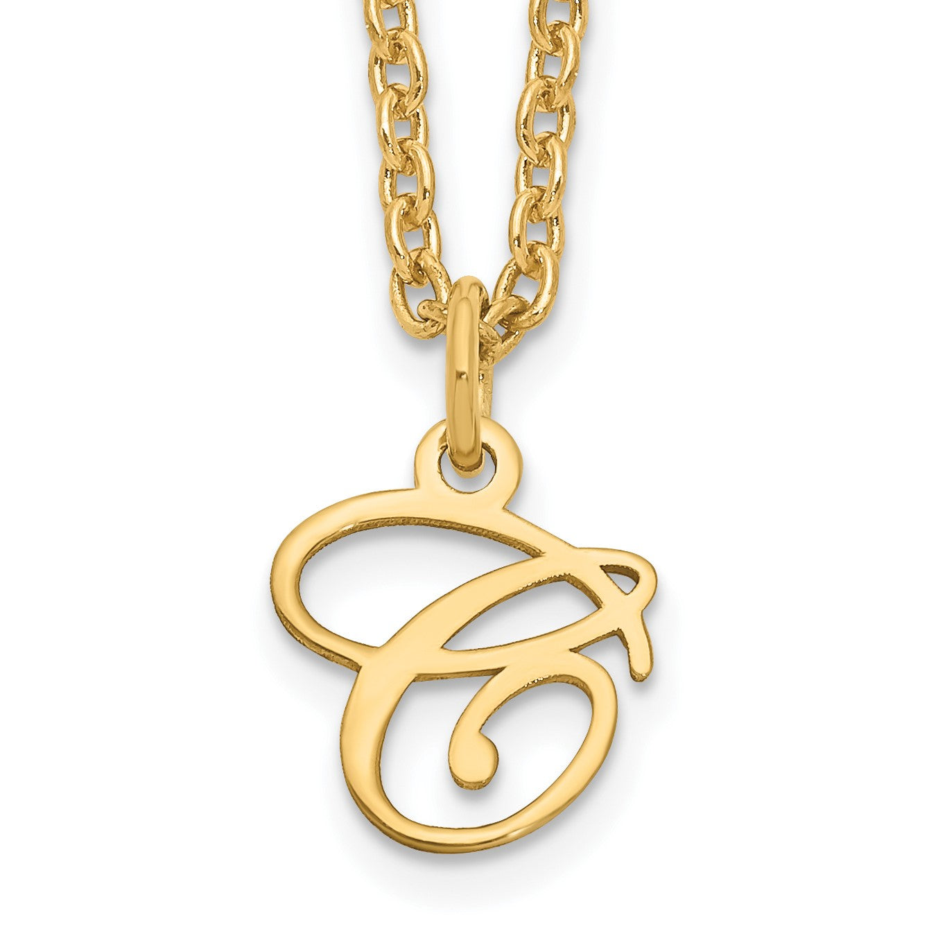 Sterling Silver Gold-plated Letter C Initial Necklace