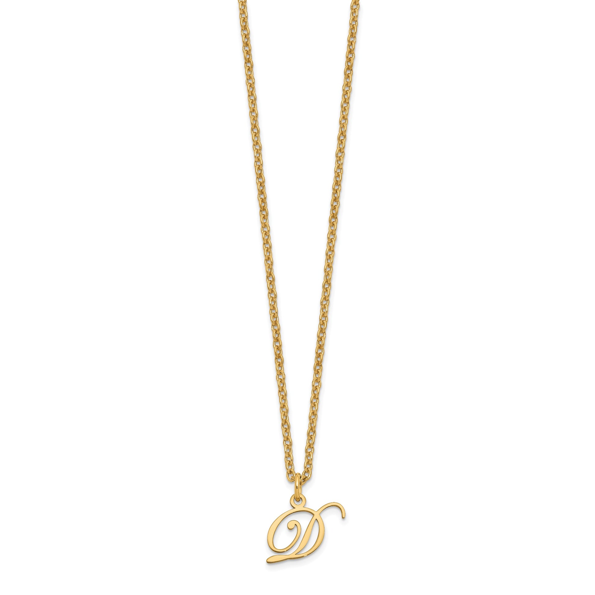 Sterling Silver Gold-plated Letter D Initial Necklace
