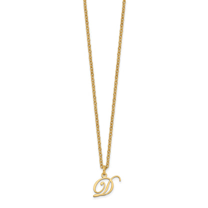 Sterling Silver Gold-plated Letter D Initial Necklace