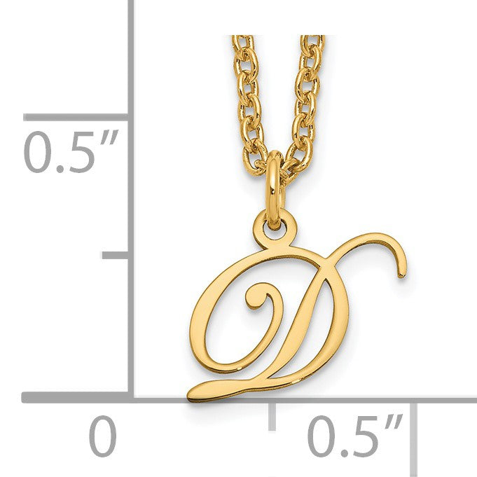 Sterling Silver Gold-plated Letter D Initial Necklace
