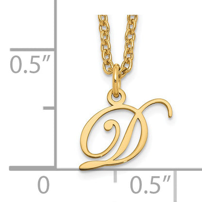 Sterling Silver Gold-plated Letter D Initial Necklace