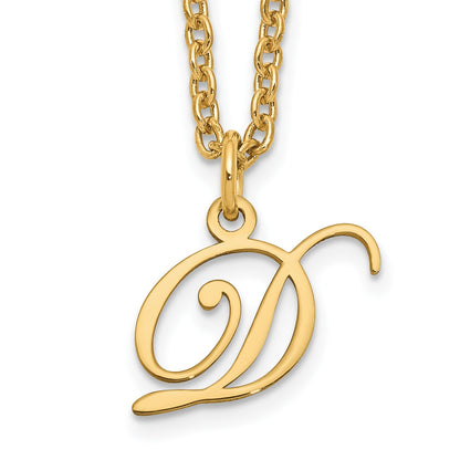 Sterling Silver Gold-plated Letter D Initial Necklace