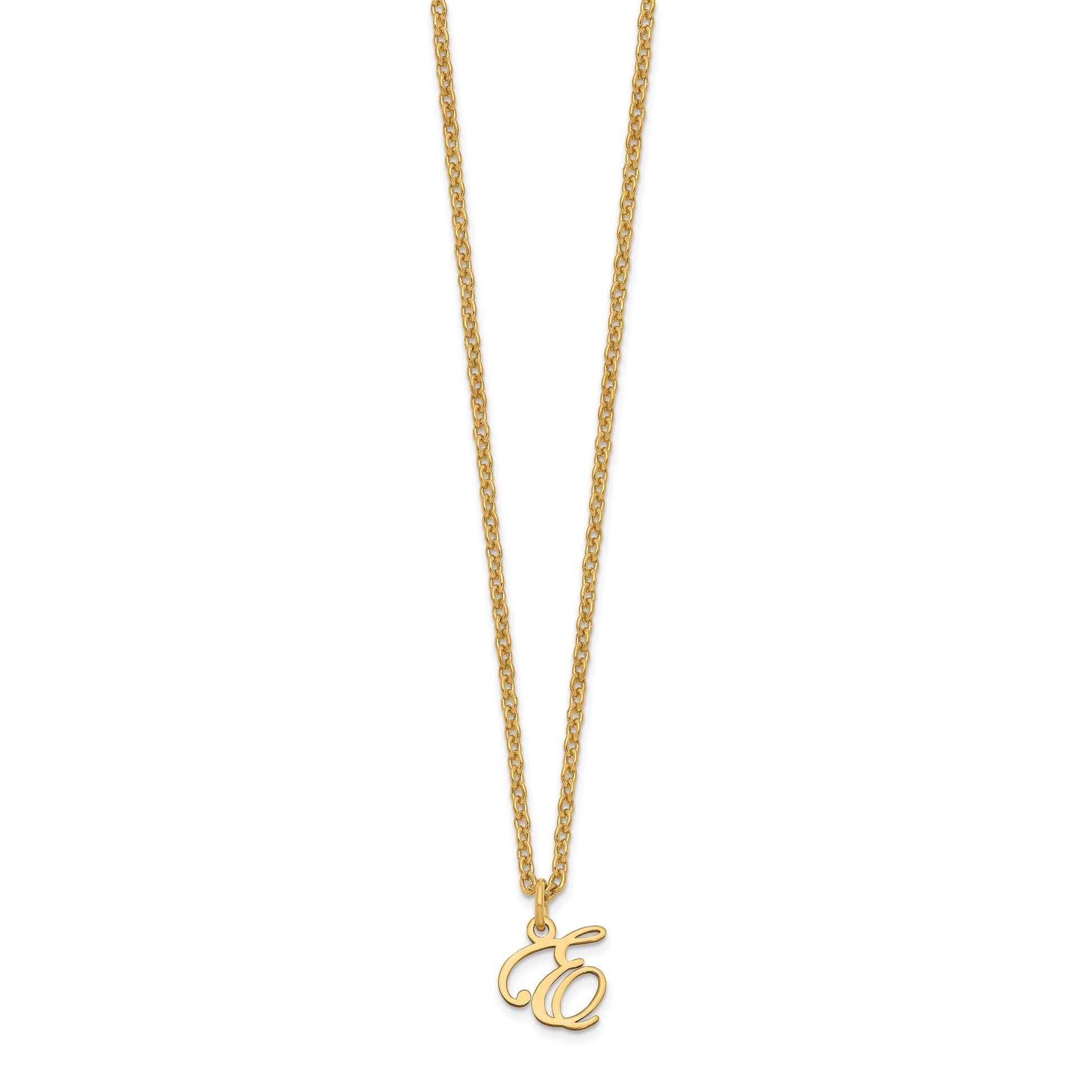 Sterling Silver Gold-plated Letter E Initial Necklace
