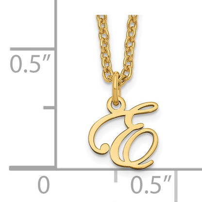 Sterling Silver Gold-plated Letter E Initial Necklace