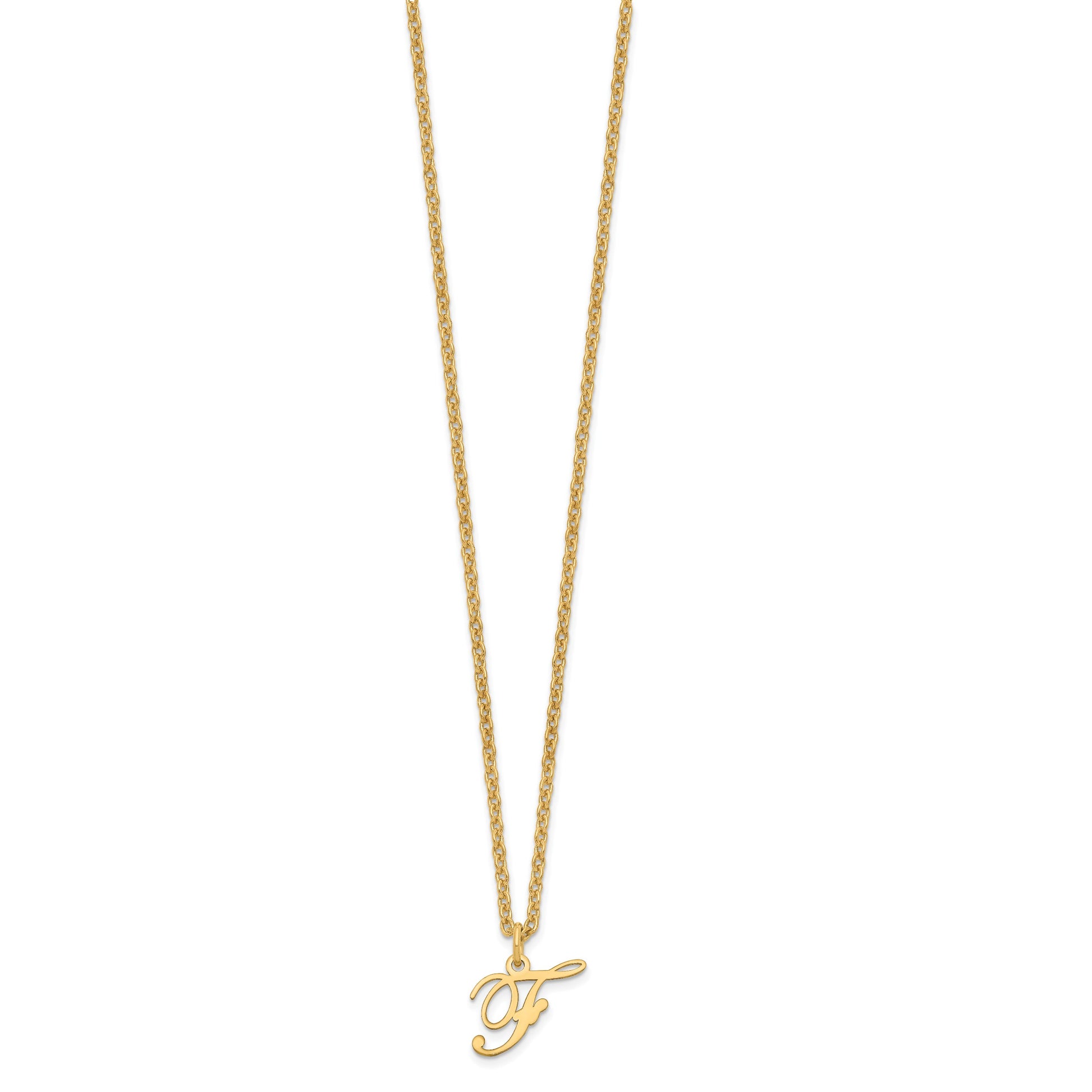 Sterling Silver Gold-plated Letter F Initial Necklace