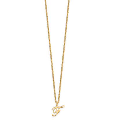 Sterling Silver Gold-plated Letter F Initial Necklace