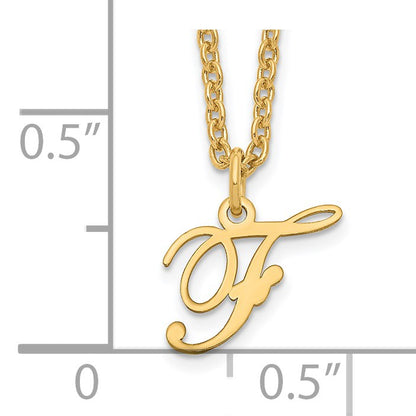 Sterling Silver Gold-plated Letter F Initial Necklace
