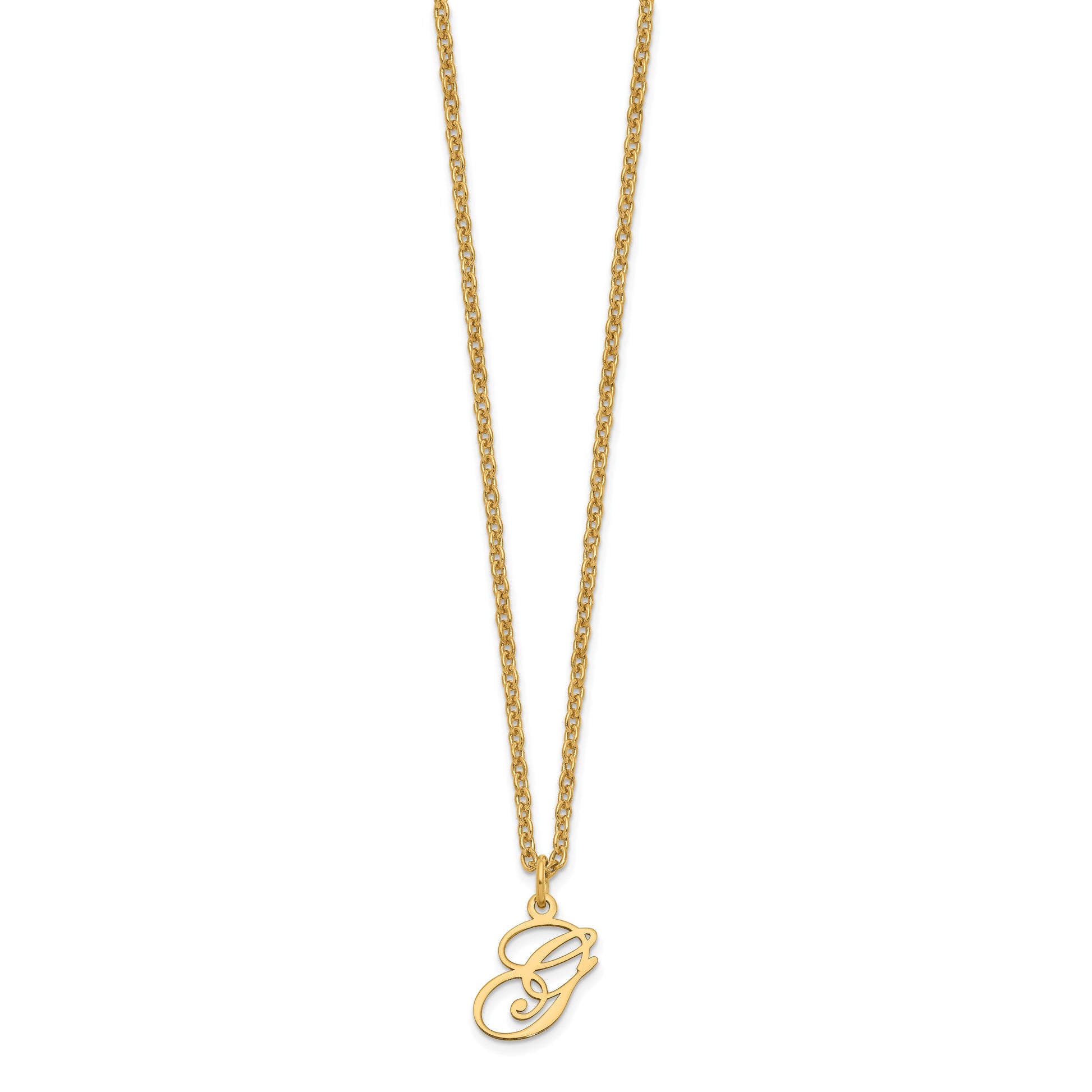 Sterling Silver Gold-plated Letter G Initial Necklace