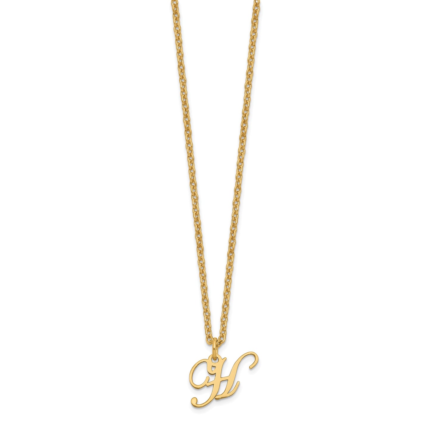 Sterling Silver Gold-plated Letter H Initial Necklace