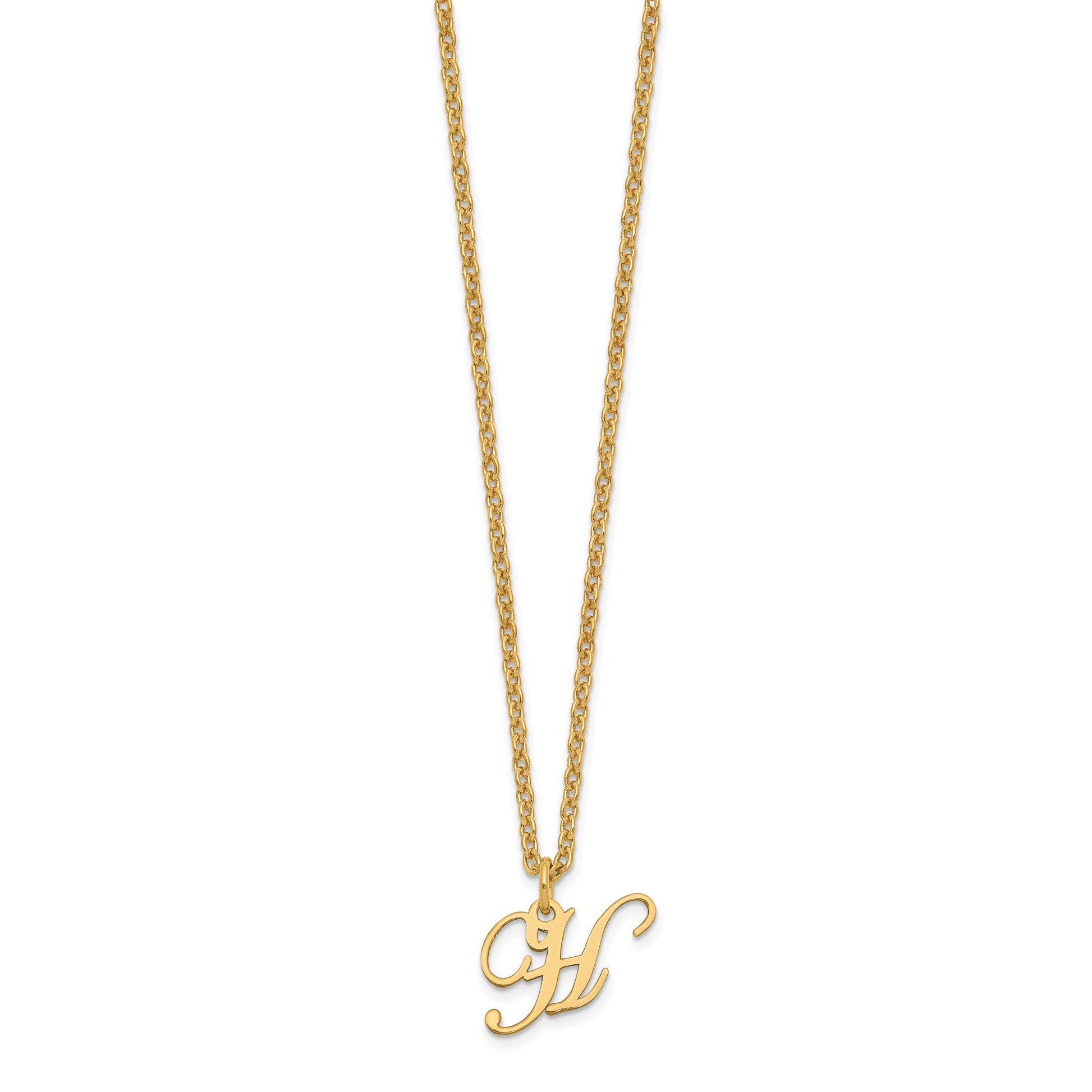 Sterling Silver Gold-plated Letter H Initial Necklace