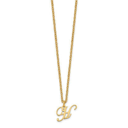 Sterling Silver Gold-plated Letter H Initial Necklace