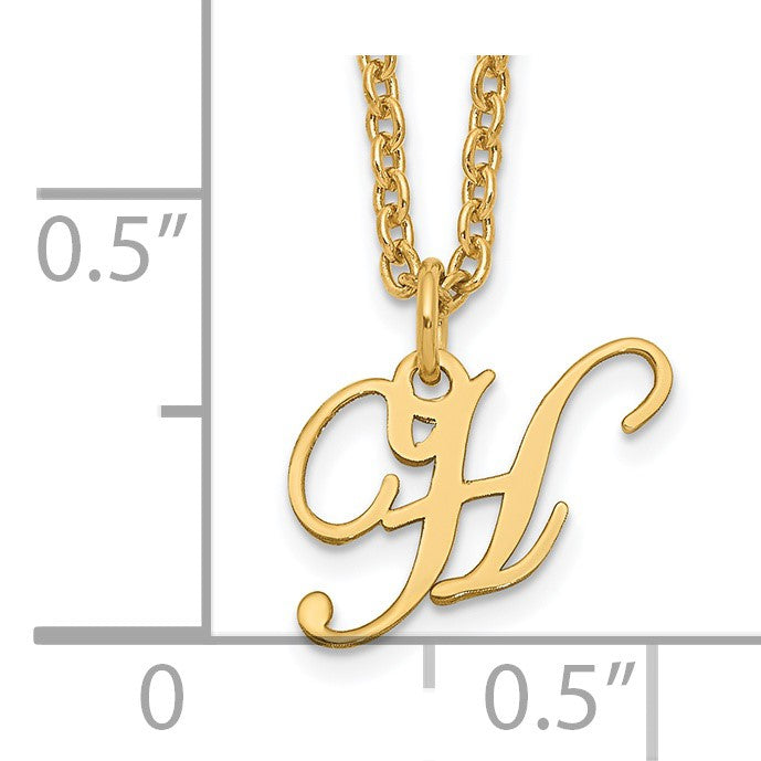 Sterling Silver Gold-plated Letter H Initial Necklace