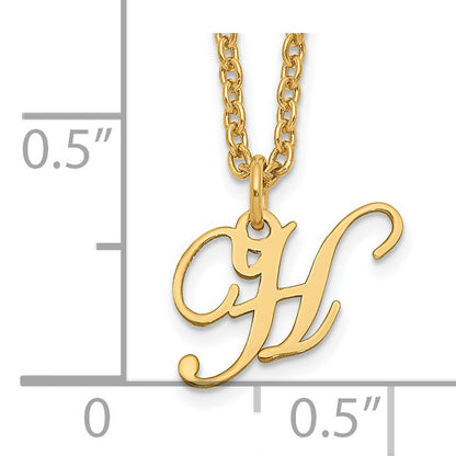 Sterling Silver Gold-plated Letter H Initial Necklace