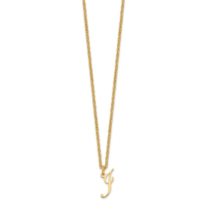 Sterling Silver Gold-plated Letter I Initial Necklace