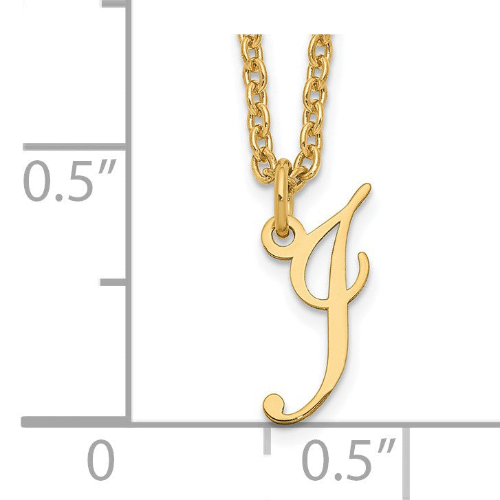 Sterling Silver Gold-plated Letter I Initial Necklace