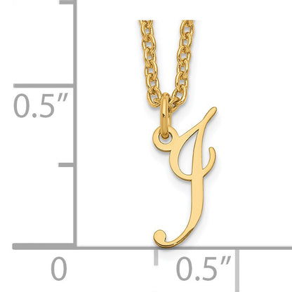 Sterling Silver Gold-plated Letter I Initial Necklace