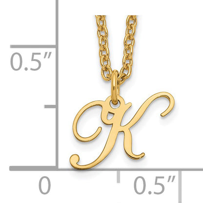 Sterling Silver Gold-plated Letter K Initial Necklace
