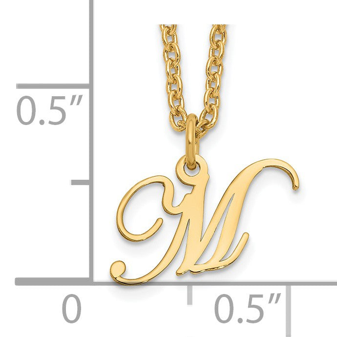 Sterling Silver Gold-plated Letter M Initial Necklace