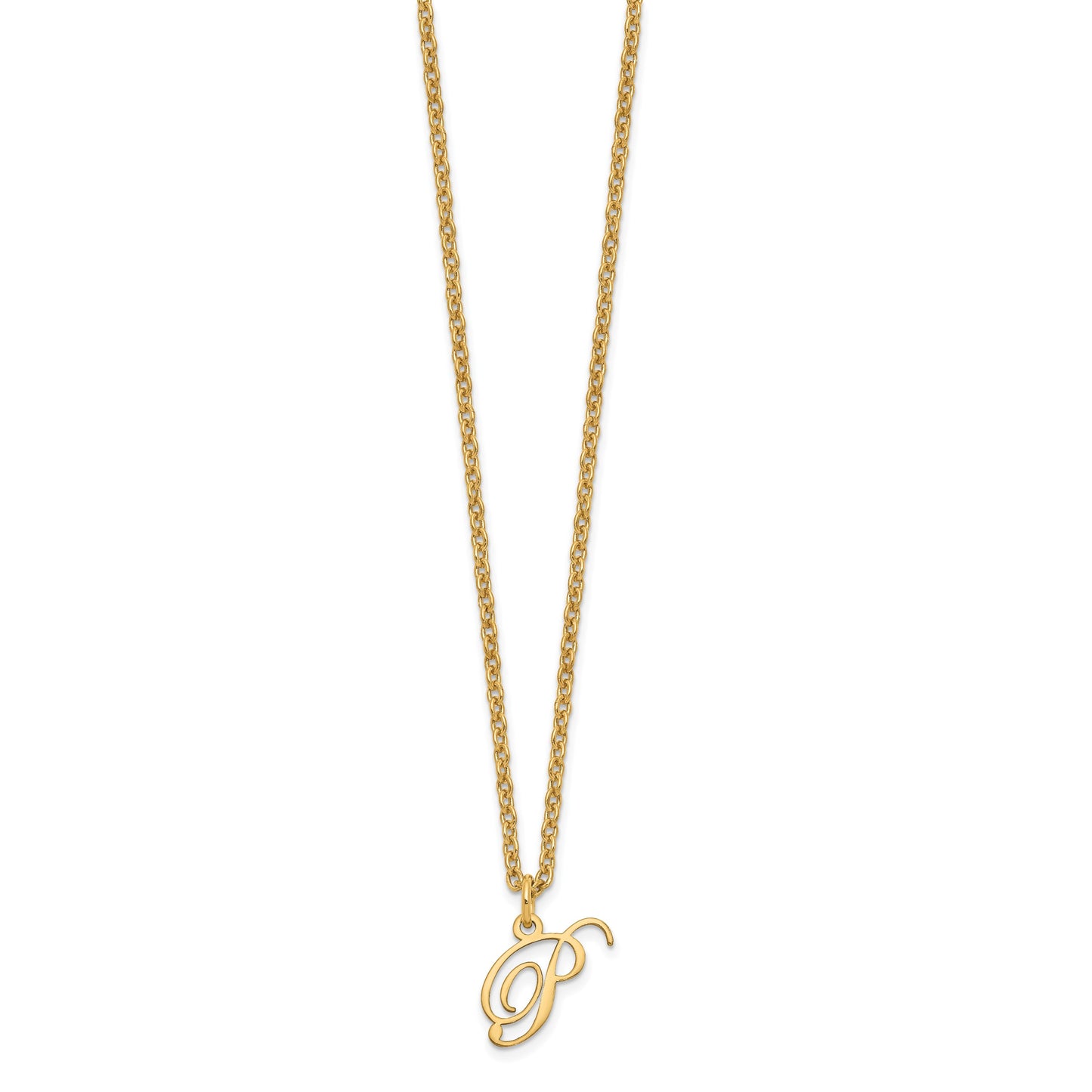 Sterling Silver Gold-plated Letter P Initial Necklace