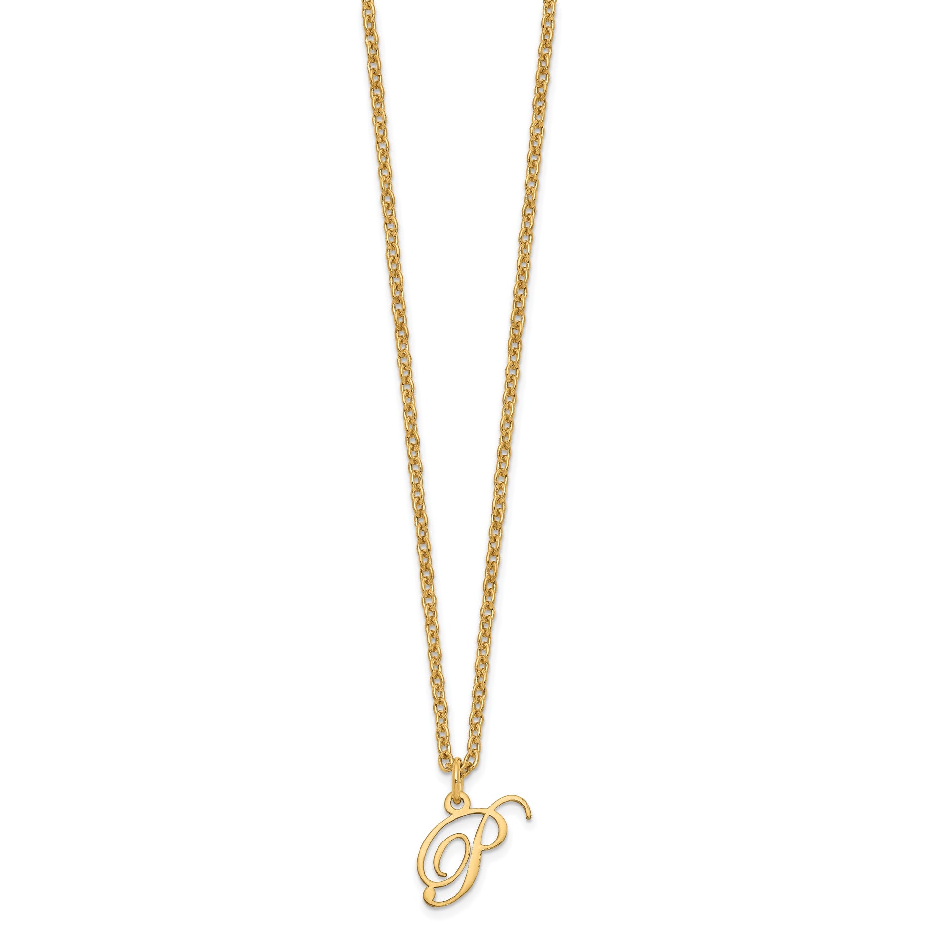 Sterling Silver Gold-plated Letter P Initial Necklace