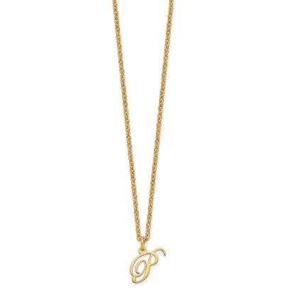 Sterling Silver Gold-plated Letter P Initial Necklace