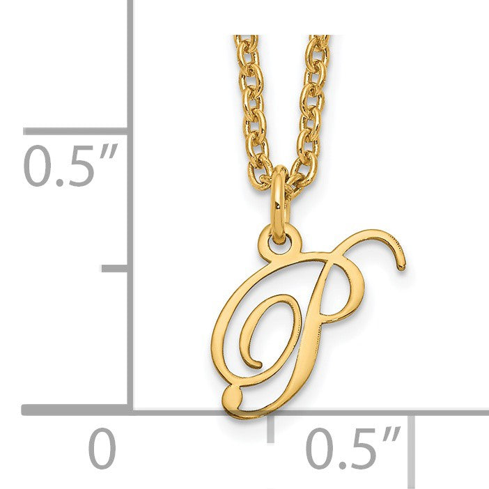 Sterling Silver Gold-plated Letter P Initial Necklace