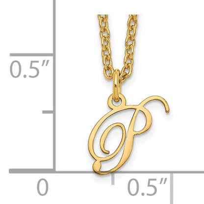 Sterling Silver Gold-plated Letter P Initial Necklace