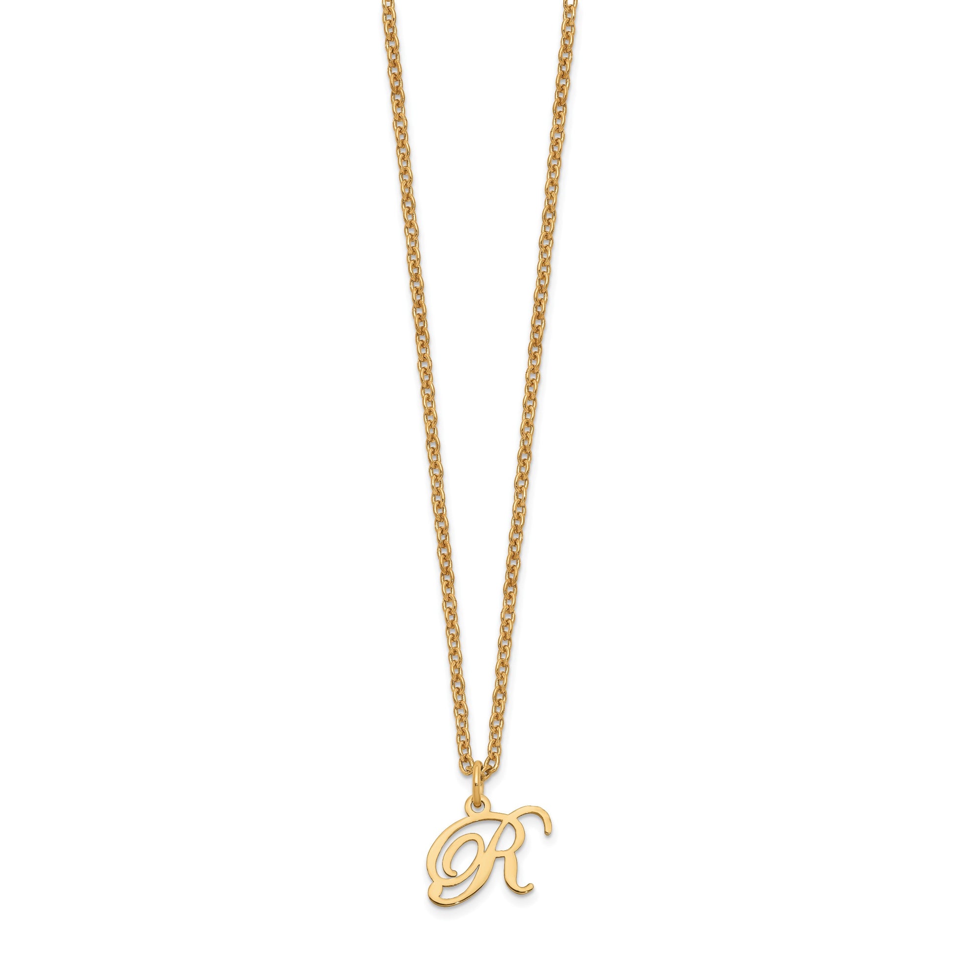 Sterling Silver Gold-plated Letter R Initial Necklace
