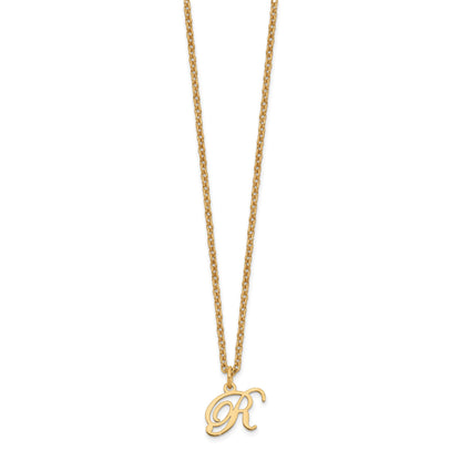 Sterling Silver Gold-plated Letter R Initial Necklace