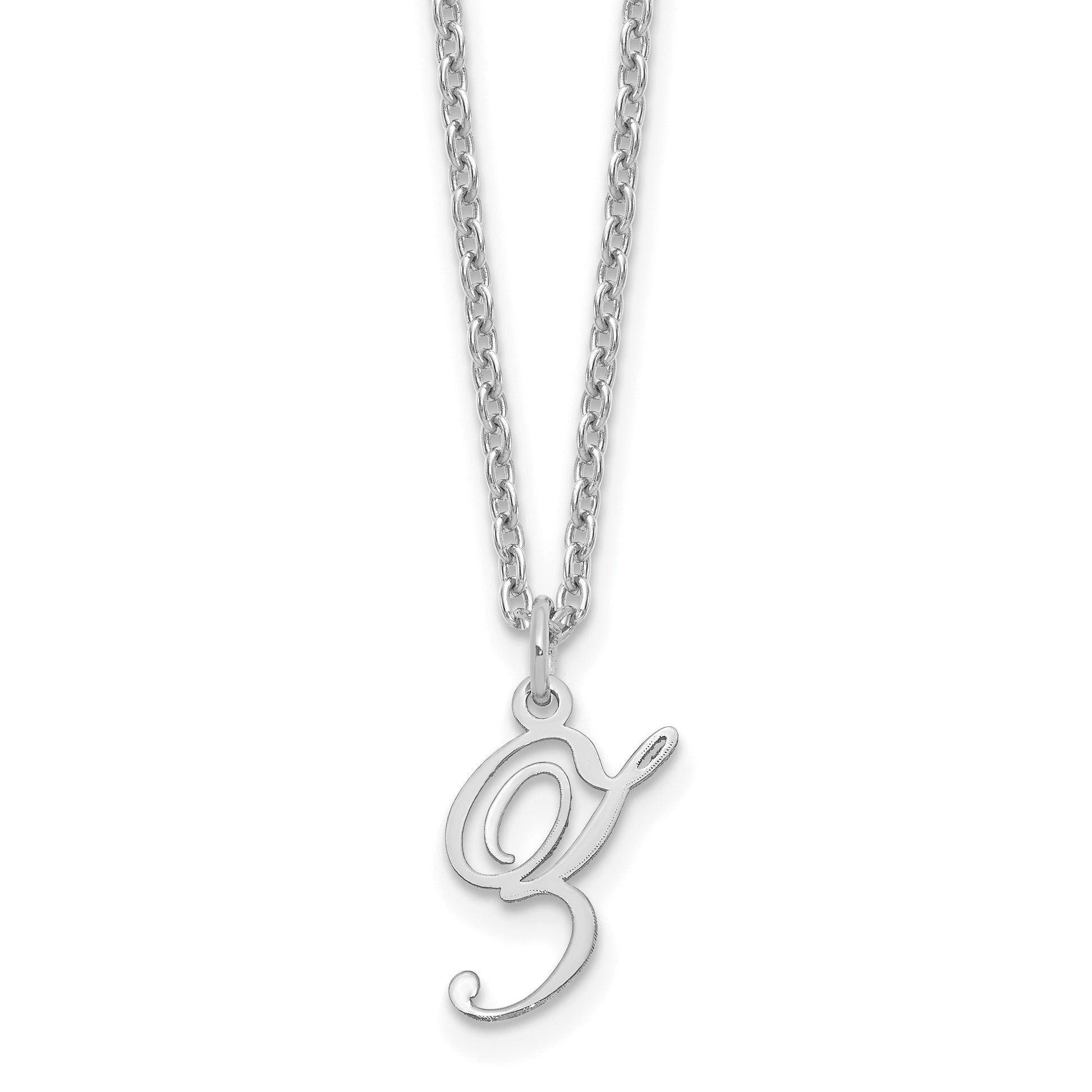 Sterling Silver Rhodium-plated Letter Z Initial Necklace