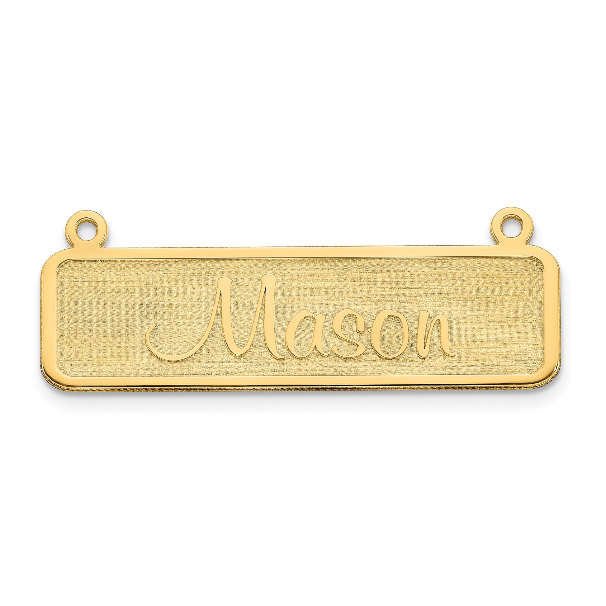 14k Yellow Gold Satin Name Plate Bar