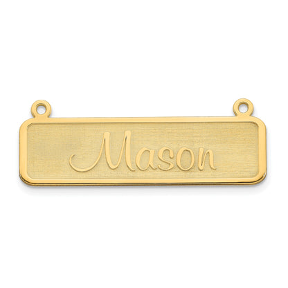14k Yellow Gold Satin Name Plate Bar