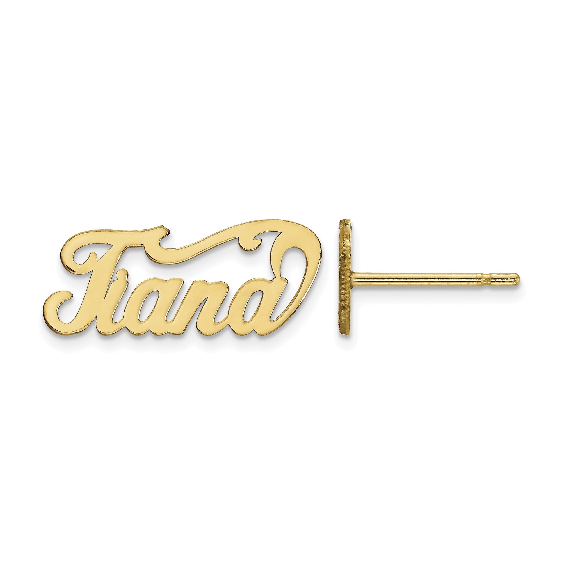 10k Yellow Gold Name Plate Post Earrings