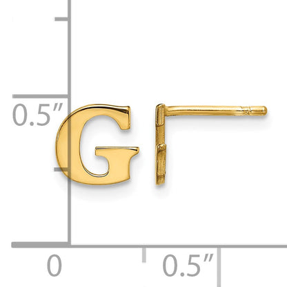 Sterling Silver Gold-plated Letter G Initial Post Earrings