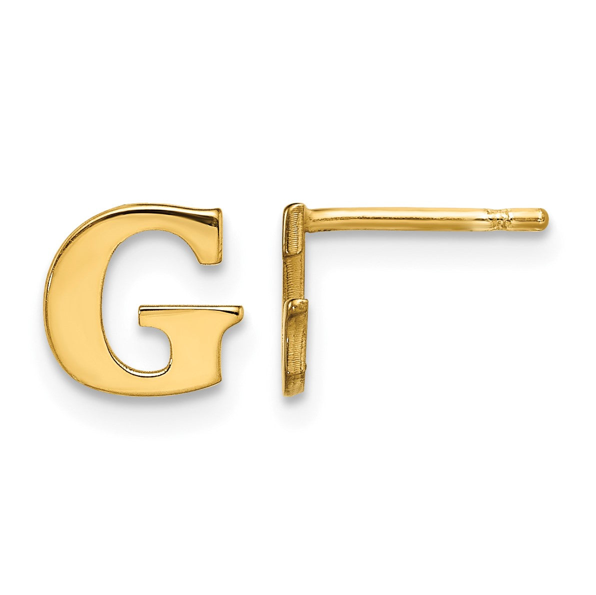 Sterling Silver Gold-plated Letter G Initial Post Earrings