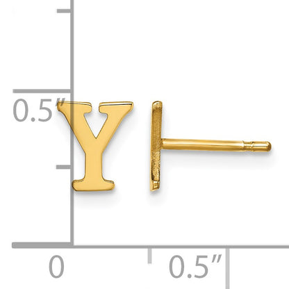 Sterling Silver Gold-plated Letter Y Initial Post Earrings