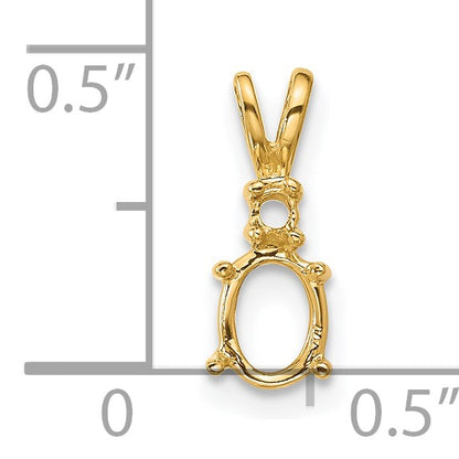 14k Diamond and 6x4mm Oval Pendant Mounting