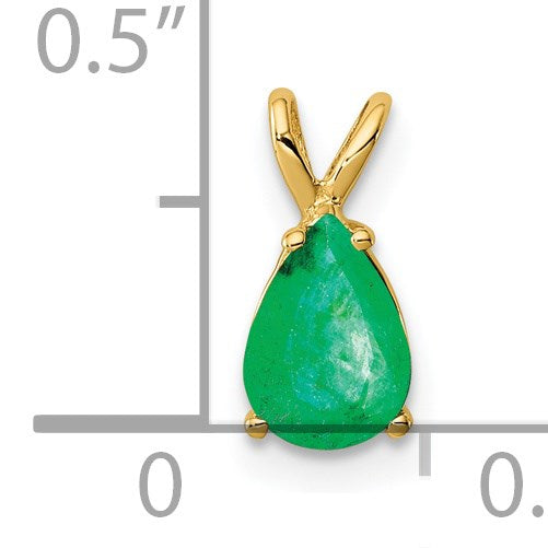 14k 7x5mm Pear Emerald Pendant