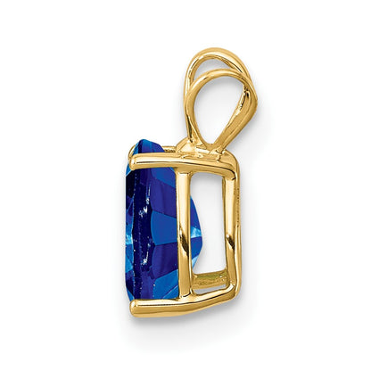 14k 7x5mm Pear Sapphire Pendant