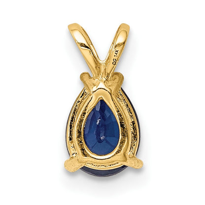 14k 7x5mm Pear Sapphire Pendant